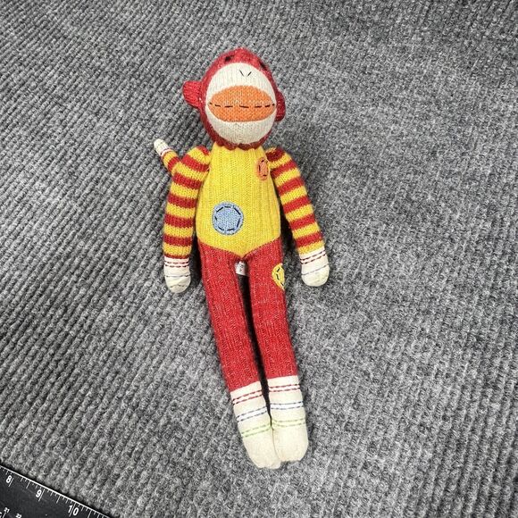 SEASONS Of Cannon Falls 12” SOCK MONKEY Red Yellow Magnetic Hands Feet Doll Toy - Picture 3 of 16